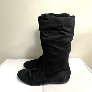 Xhilaration Pull On Faux Suede Sock Boots Black Womens 6.5